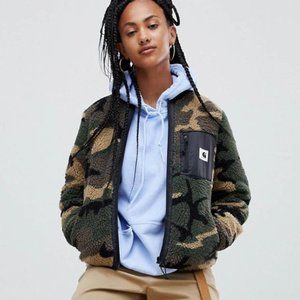 Carhartt WIP Prentis Pile Liner Jacket - Camo Laurel Fleece Size Small